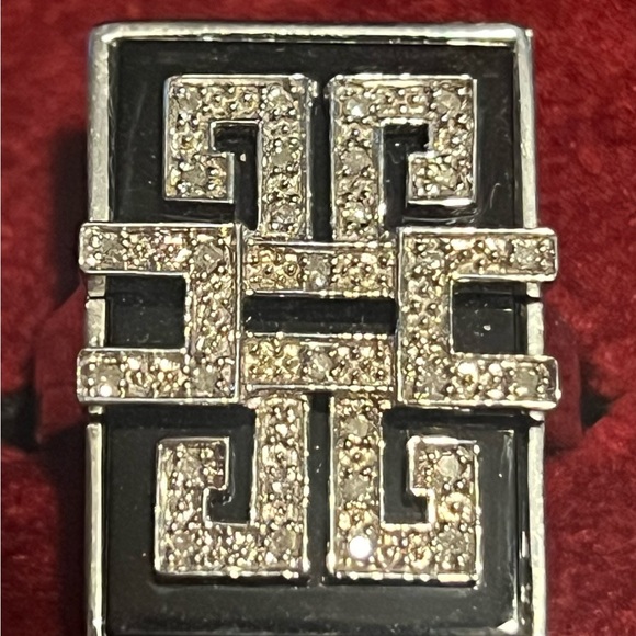 Affinity Art Deco Ring size 8, Sterling Sliver .925 Black Onyx and Diamond - Picture 2 of 7